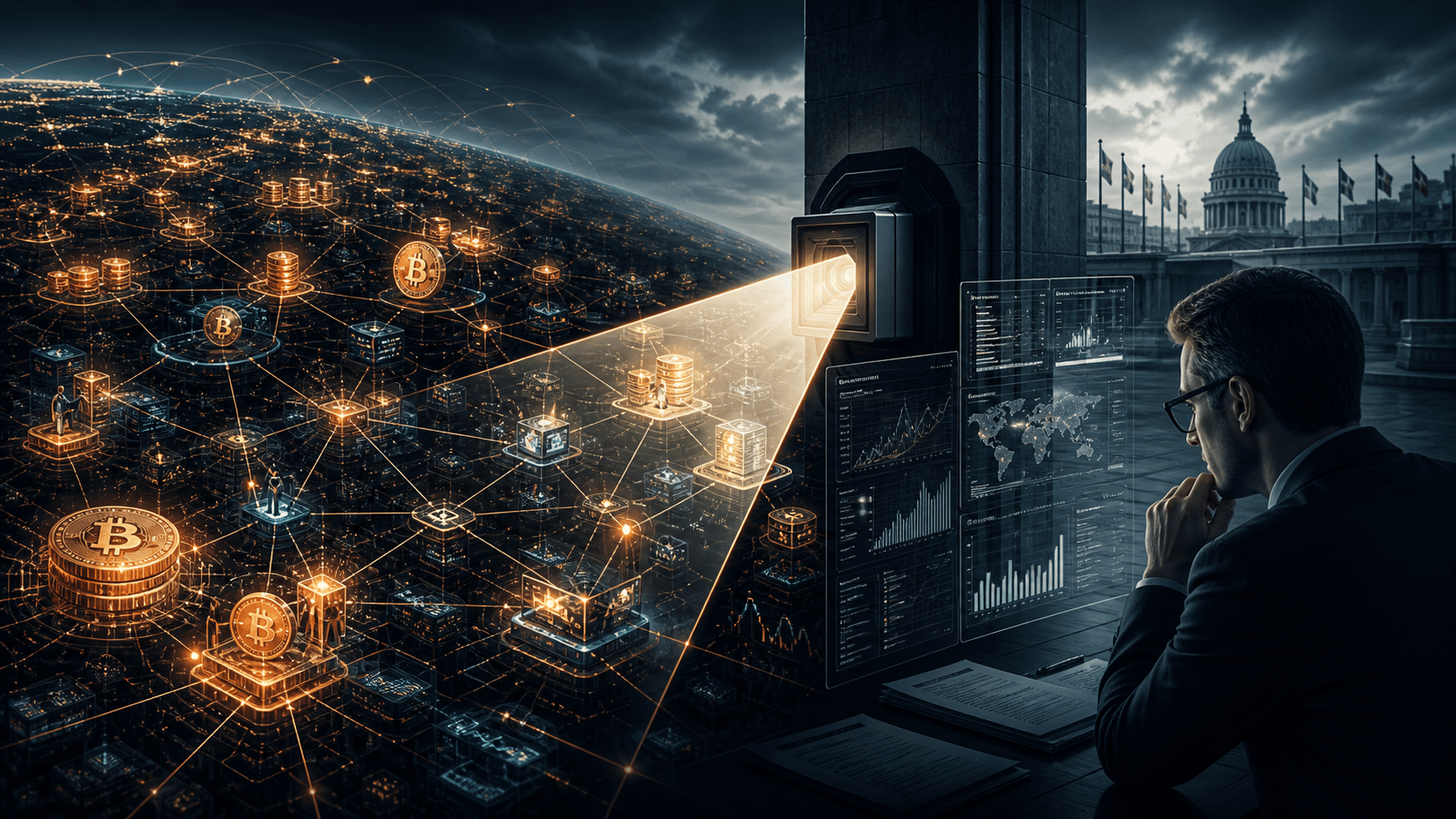 Réseau blockchain mondial partiellement couvert par un système de déclaration fiscale