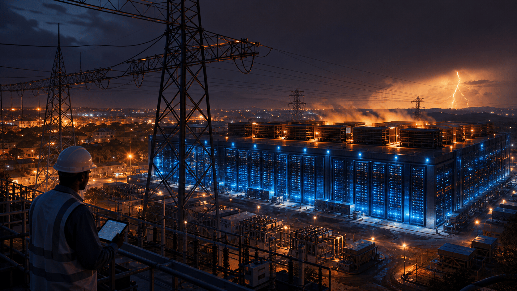 Data center africain alimenté par un réseau électrique sous forte pression