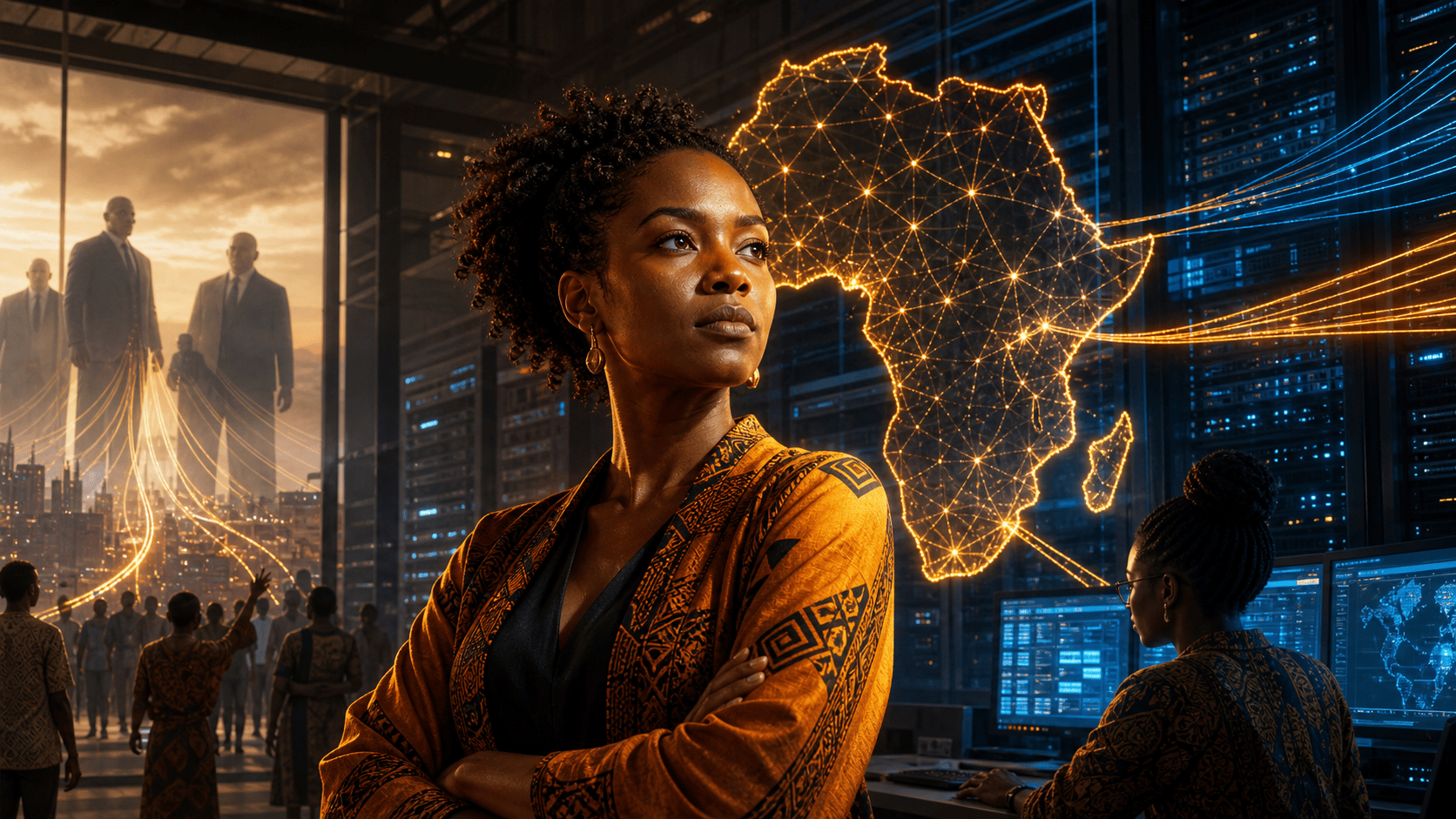Ingénieure africaine dans un data center consacré à la souveraineté numérique