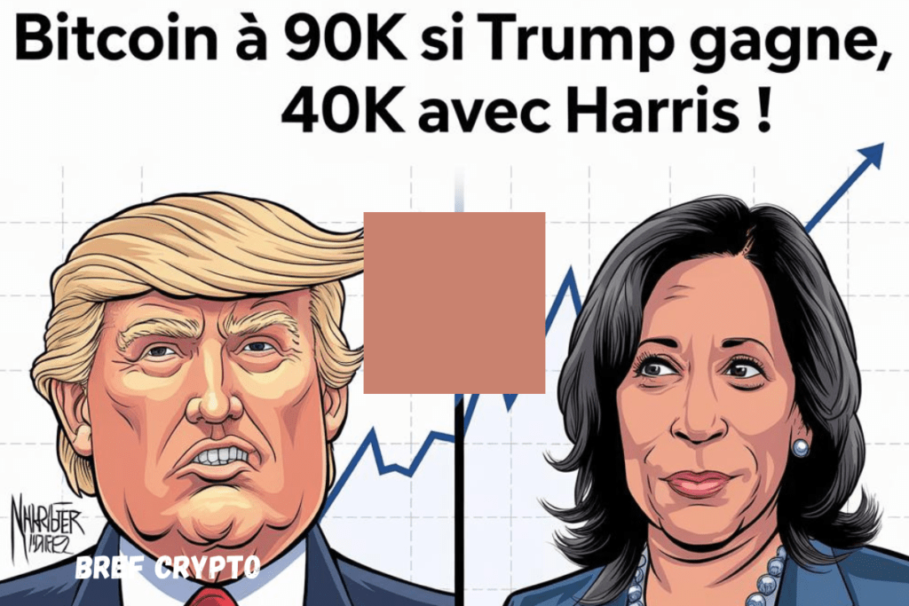 Bitcoin à 90K si Trump Gagne, 40K avec Harris ! Bitcoin Trump