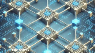 Illustration de blocs et de connexions représentant les règles d'un réseau blockchain.
