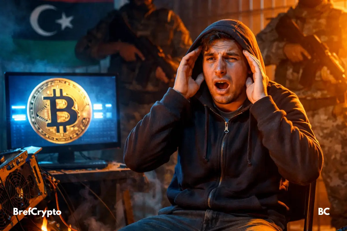 Un mineur bitcoin face aux soldats