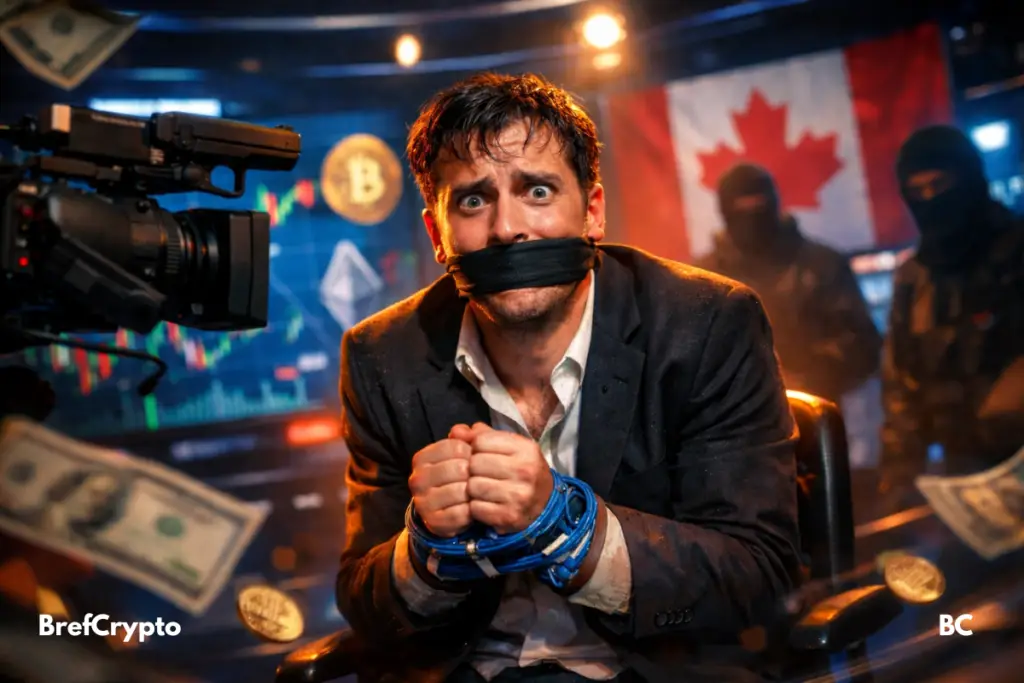 Crypto : un homme attaché avec des câbles Ethernet