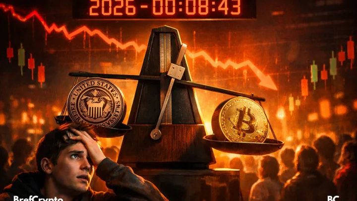 Crypto, un homme et le sceau de la Fed