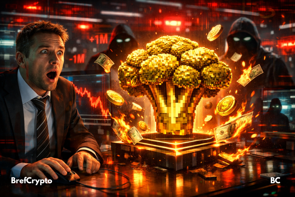 Piratage chez Binance : un market maker piégé Trader binance choqué devant un brocoli