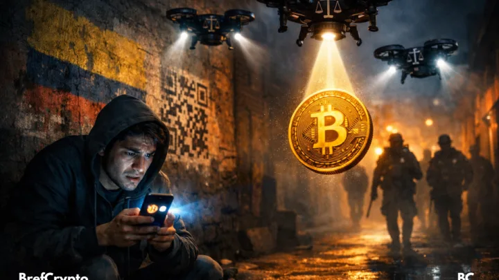 Un homme affiche la crypto