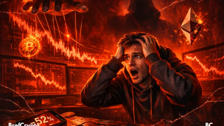Un trader choqué face à la chute des cryptos,