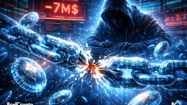 Chaîne blockchain gelée et brisée, crypto Ethereum figé