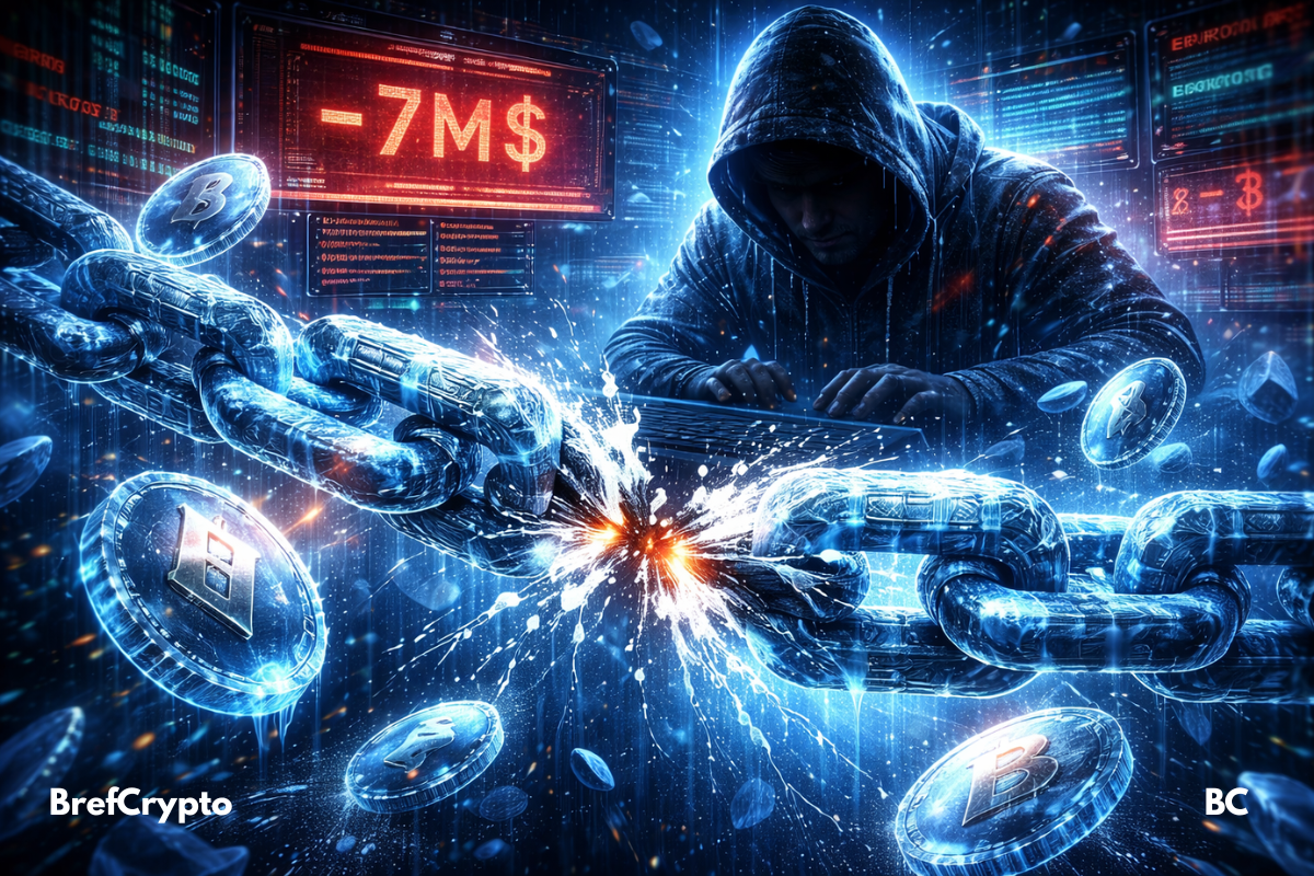 Chaîne blockchain gelée et brisée, crypto Ethereum figé