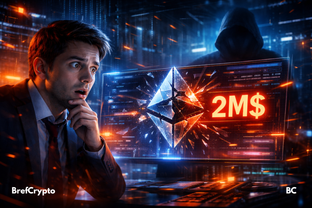 Crypto : Un financement de 2 M$ révèle une nouvelle menace visant la Fondation Ethereum Un analyste choqué découvre un financement suspect de 2M$, révélant une menace invisible visant Ethereum.