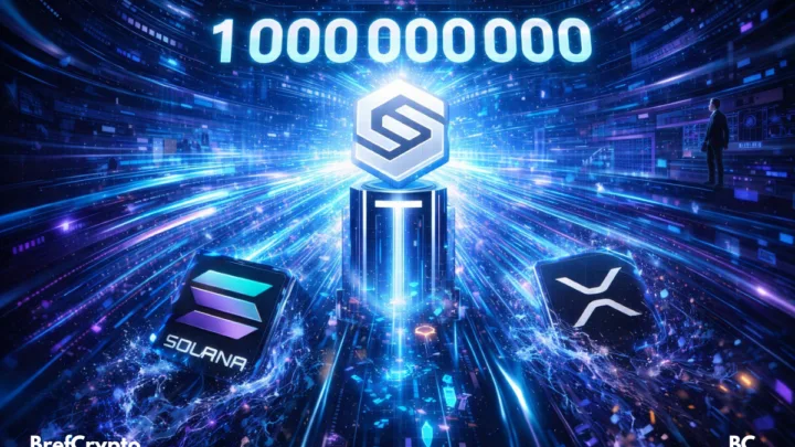 Silver sur un podium lumineux, avec “1 000 000 000”.