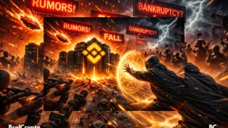 Une forteresse noire marquée du logo Binance.