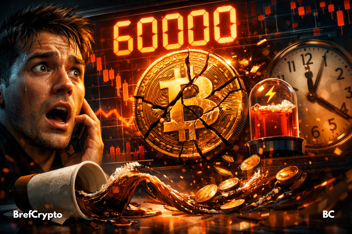 Bitcoin sous tension : le seuil des 60 000 $ fait trembler le marché.