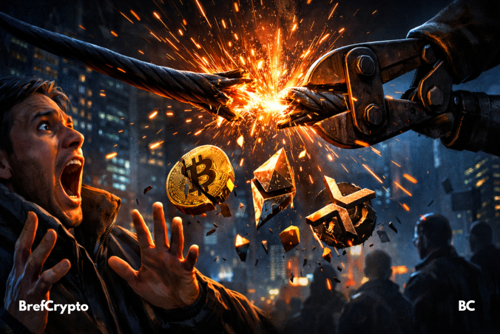 Des symboles crypto tombent.