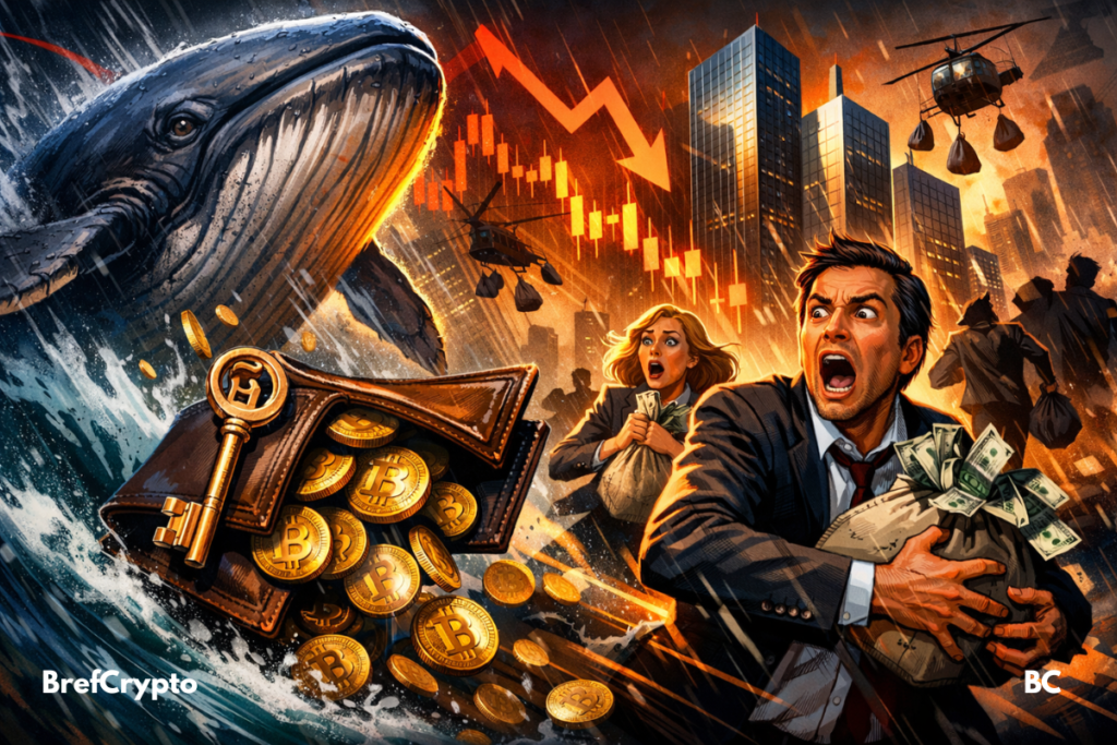 Baleine Satoshi vend : hedge funds fuient, Bitcoin tremble, panique mondiale.