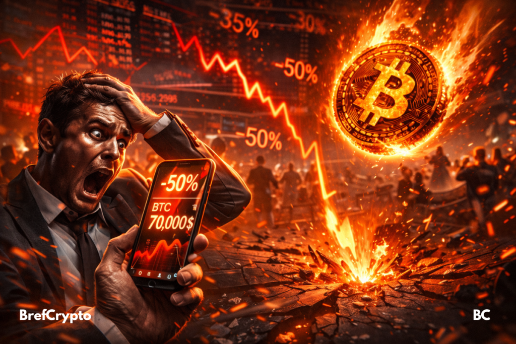 Une chute de -50 % du Bitcoin à 70 000 $,