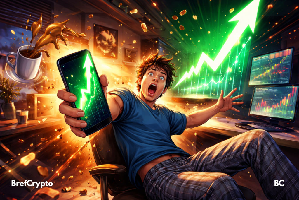 Un jeune homme et un graphique crypto