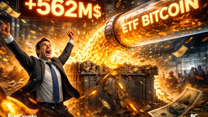 Un tube marqué "ETF Bitcoin"