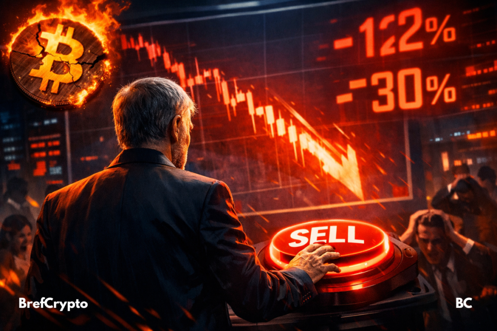 Bouton "SELL" devant Bitcoin