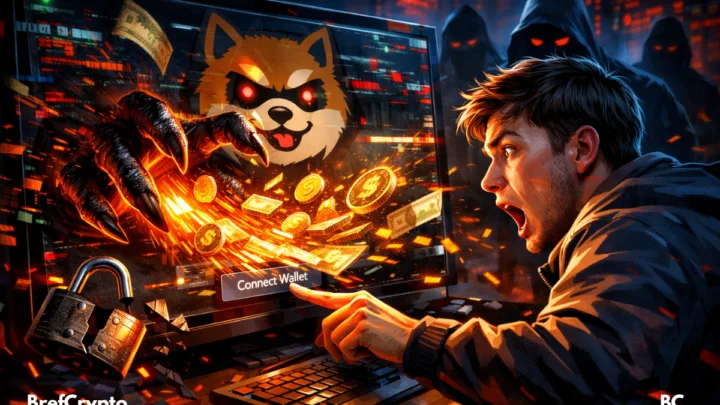 Utilisateur paniqué devant un écran crypto piraté