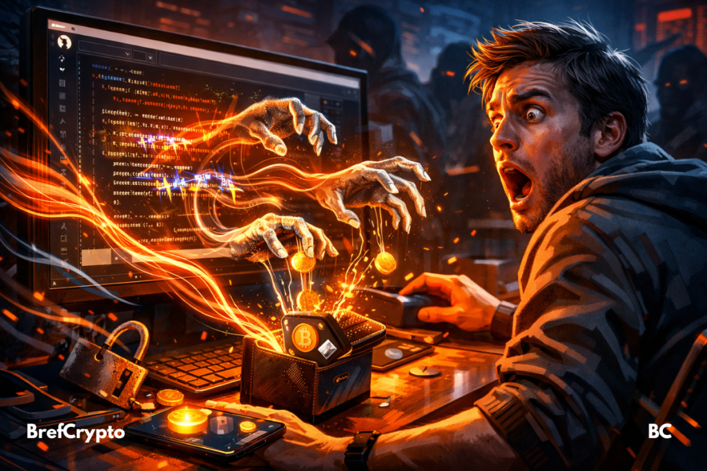 Un code dissimulé, indétectable à l'œil nu. Des portefeuilles crypto vidés en silence