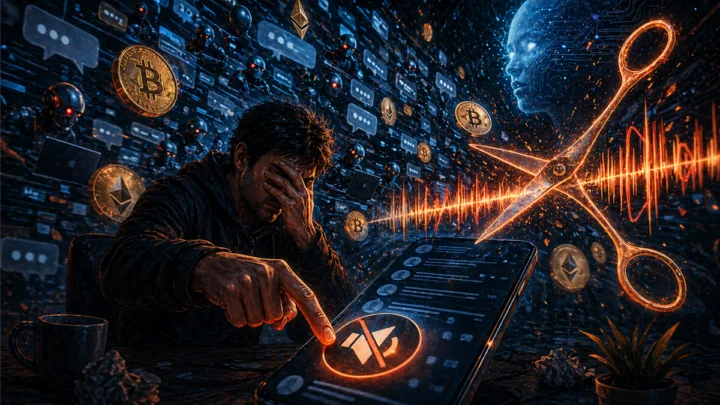 Utilisateur de X coupant le son face au spam IA autour de la cryptomonnaie