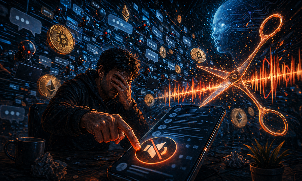 Utilisateur de X coupant le son face au spam IA autour de la cryptomonnaie