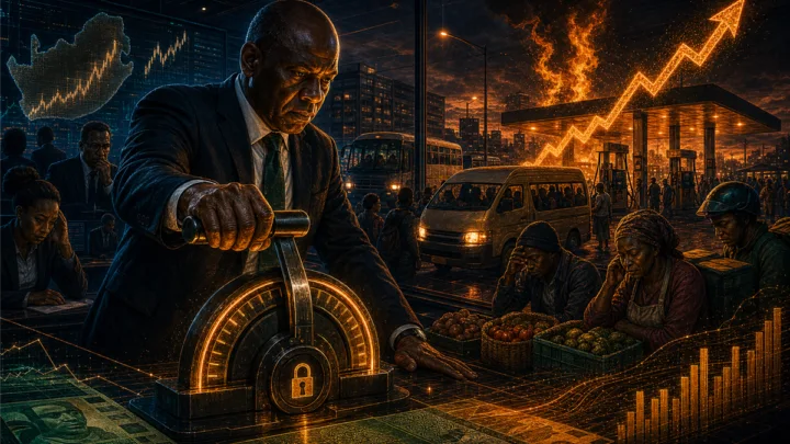 Illustration de la banque centrale sud-africaine sous pression face à l’inflation des carburants