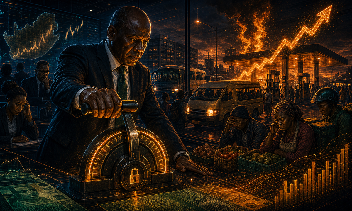 Illustration de la banque centrale sud-africaine sous pression face à l’inflation des carburants