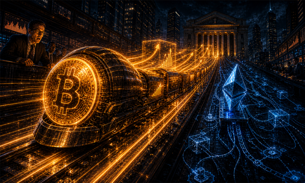 Bitcoin distance Ethereum : JPMorgan voit un écart qui devient structurel Bitcoin fonce devant Ethereum sur des rails financiers institutionnels