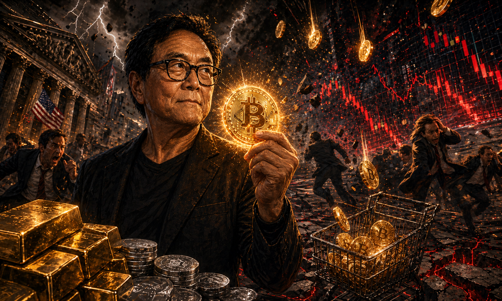 Kiyosaki voit le krach 2026-2027 comme une opportunité d’achat Bitcoin