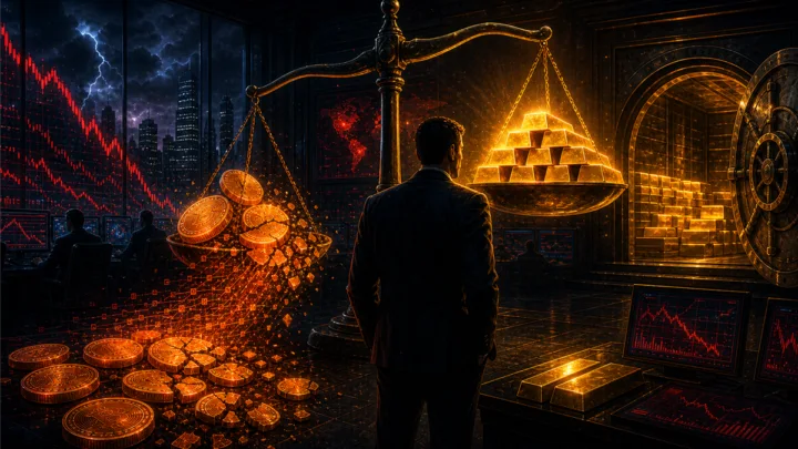 Illustration du débat entre Bitcoin comme or numérique et l’or physique