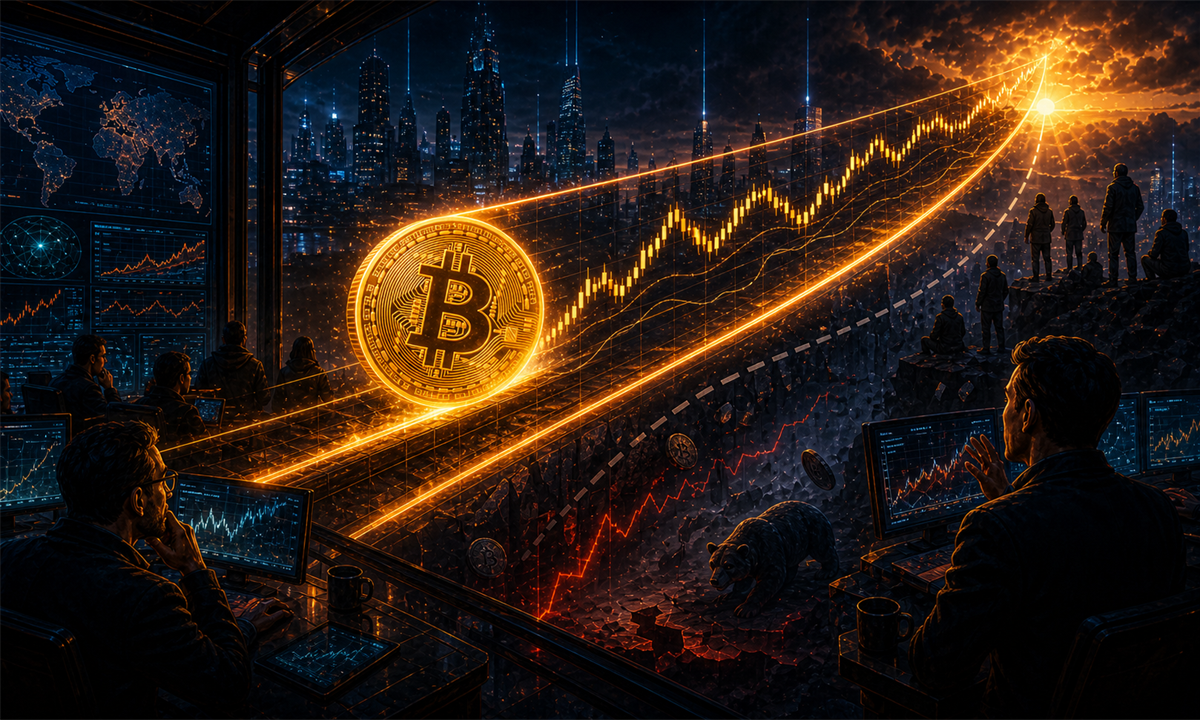 Bitcoin évoluant dans un canal de prix haussier avec des analystes observant le marché