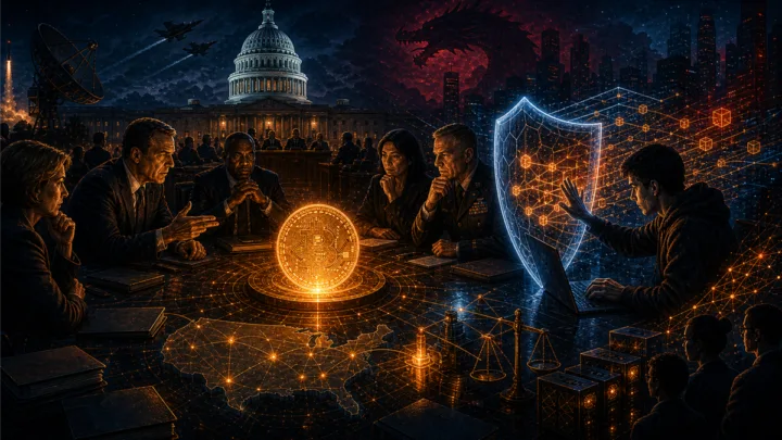 Bitcoin au centre d’une table politique à Washington avec développeur protégé et tension géopolitique