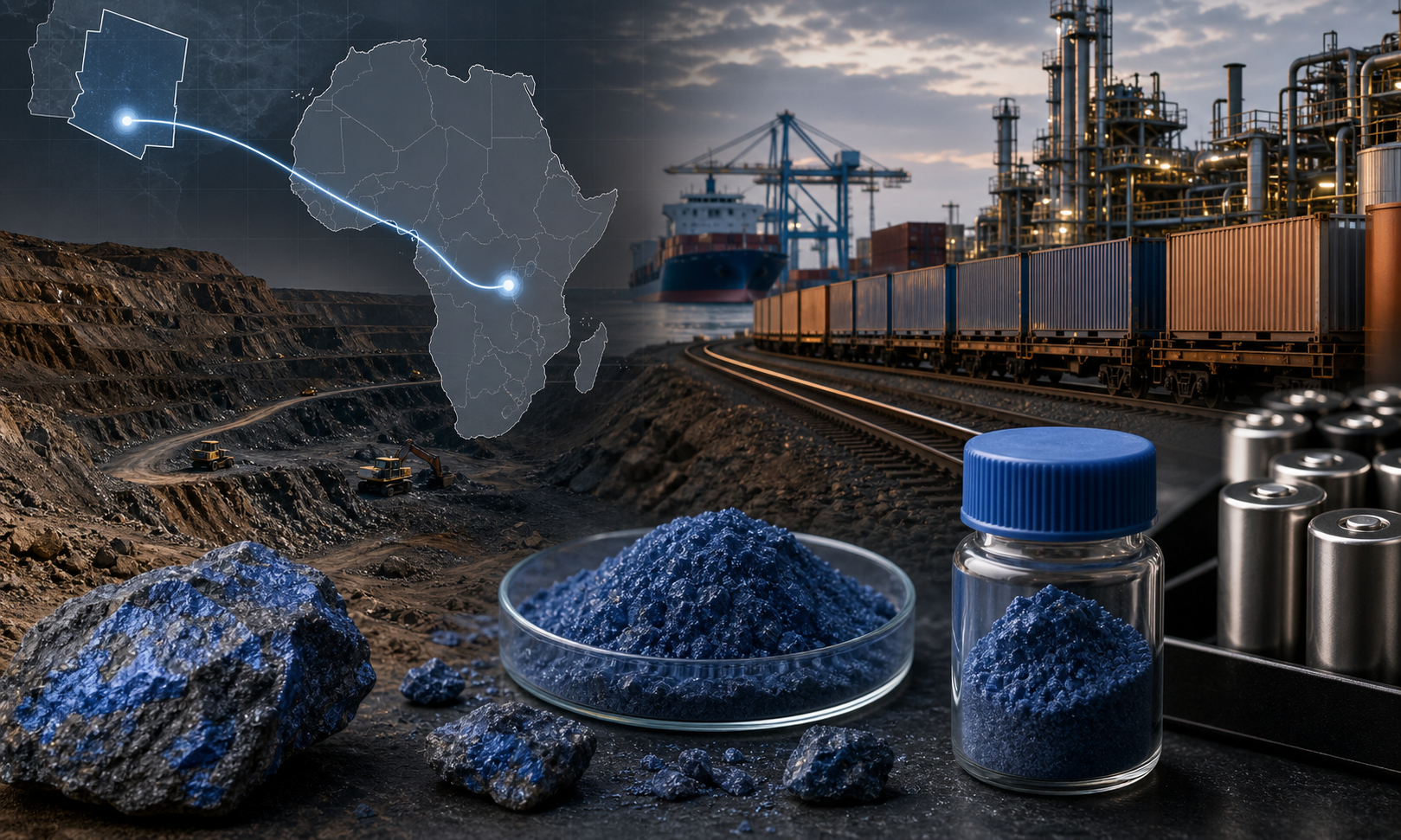 Chaîne d’approvisionnement en cobalt congolais vers une usine américaine de matériaux pour batteries