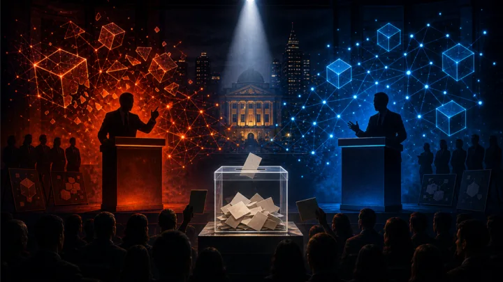 Débat électoral américain où la crypto devient un thème de campagne