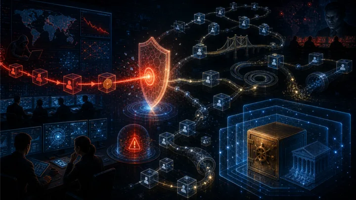 Centre de conformité crypto surveillant les risques directs et indirects