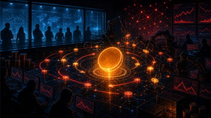 Illustration d’un faux token crypto utilisé comme appât contre le wash trading