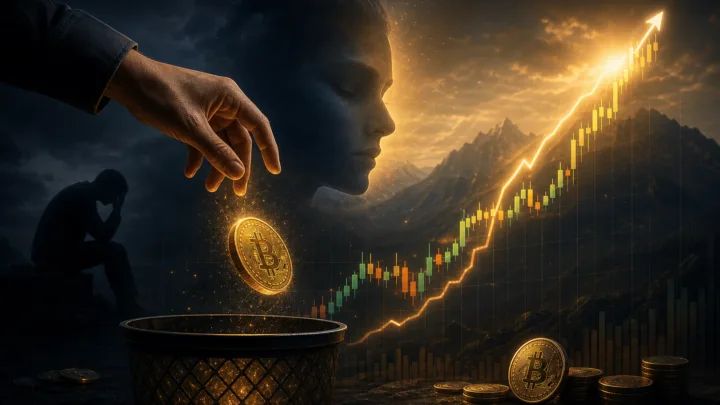 Investisseur crypto vendant trop tôt avant une hausse du marché