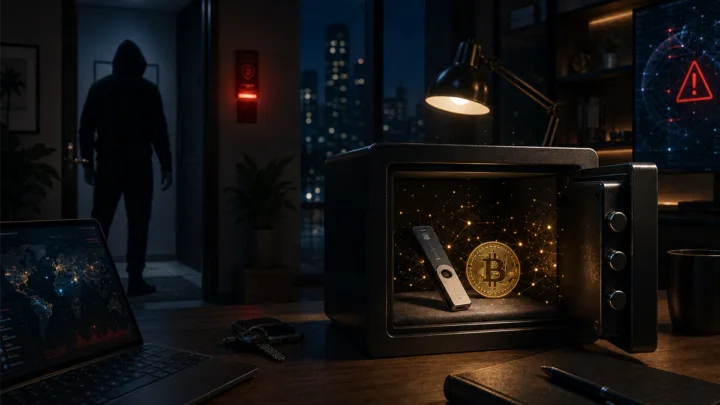 Vol physique d’un portefeuille matériel de cryptomonnaies