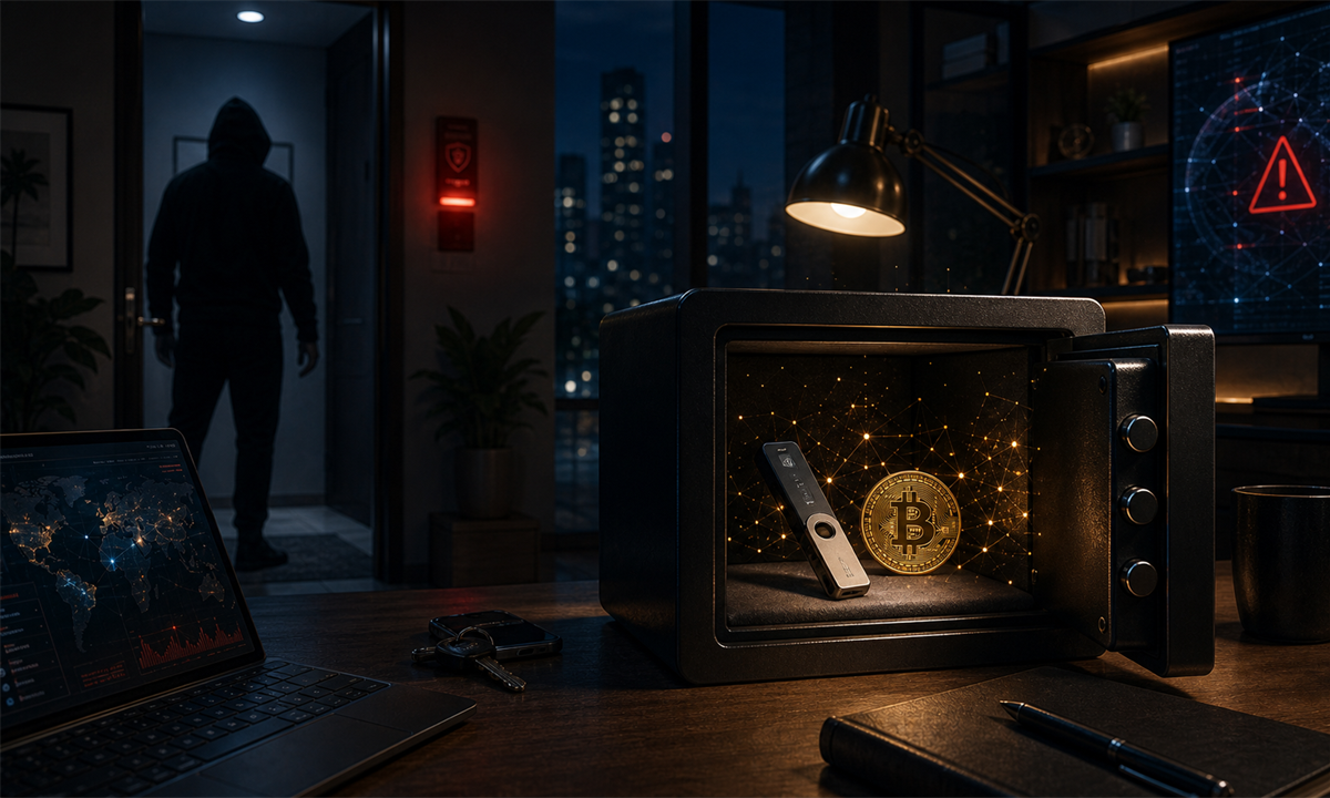 Vol physique d’un portefeuille matériel de cryptomonnaies