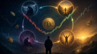 Cycle émotionnel du marché crypto entre peur, espoir, euphorie et capitulation