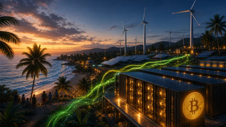 Côte caraïbe colombienne et minage Bitcoin alimenté par énergie renouvelable