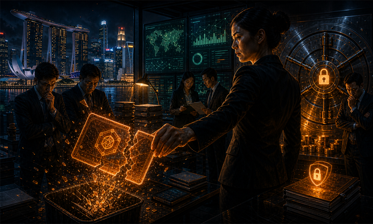 Licence crypto brisée dans un bureau de régulation à Singapour
