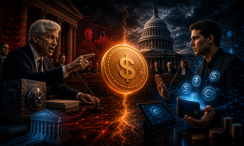 Stablecoins : Jamie Dimon durcit le combat contre Coinbase à Washington Jamie Dimon face à Coinbase dans le débat sur les stablecoins rémunérés