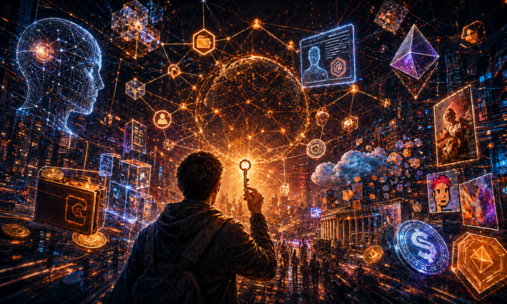 Web 3.0 et Internet 3.0 avec IA blockchain wallet et identité numérique