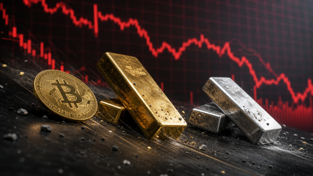 Bitcoin, or et argent chutent ensemble : les actifs rares décrochent