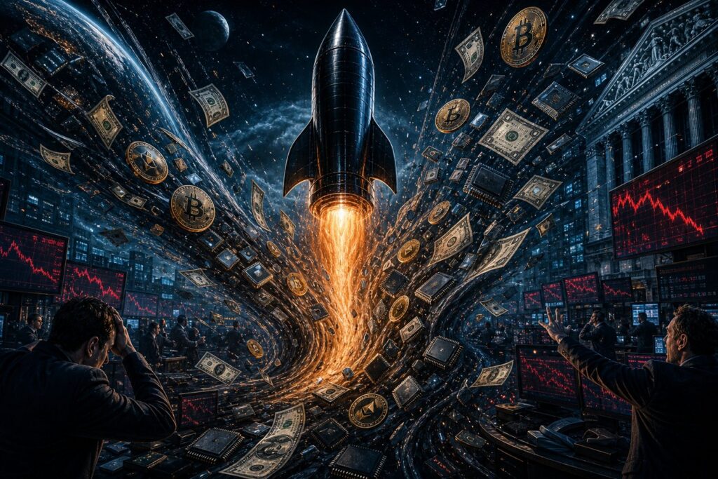 Crypto : l’IPO de SpaceX aspire la liquidité et secoue la tech