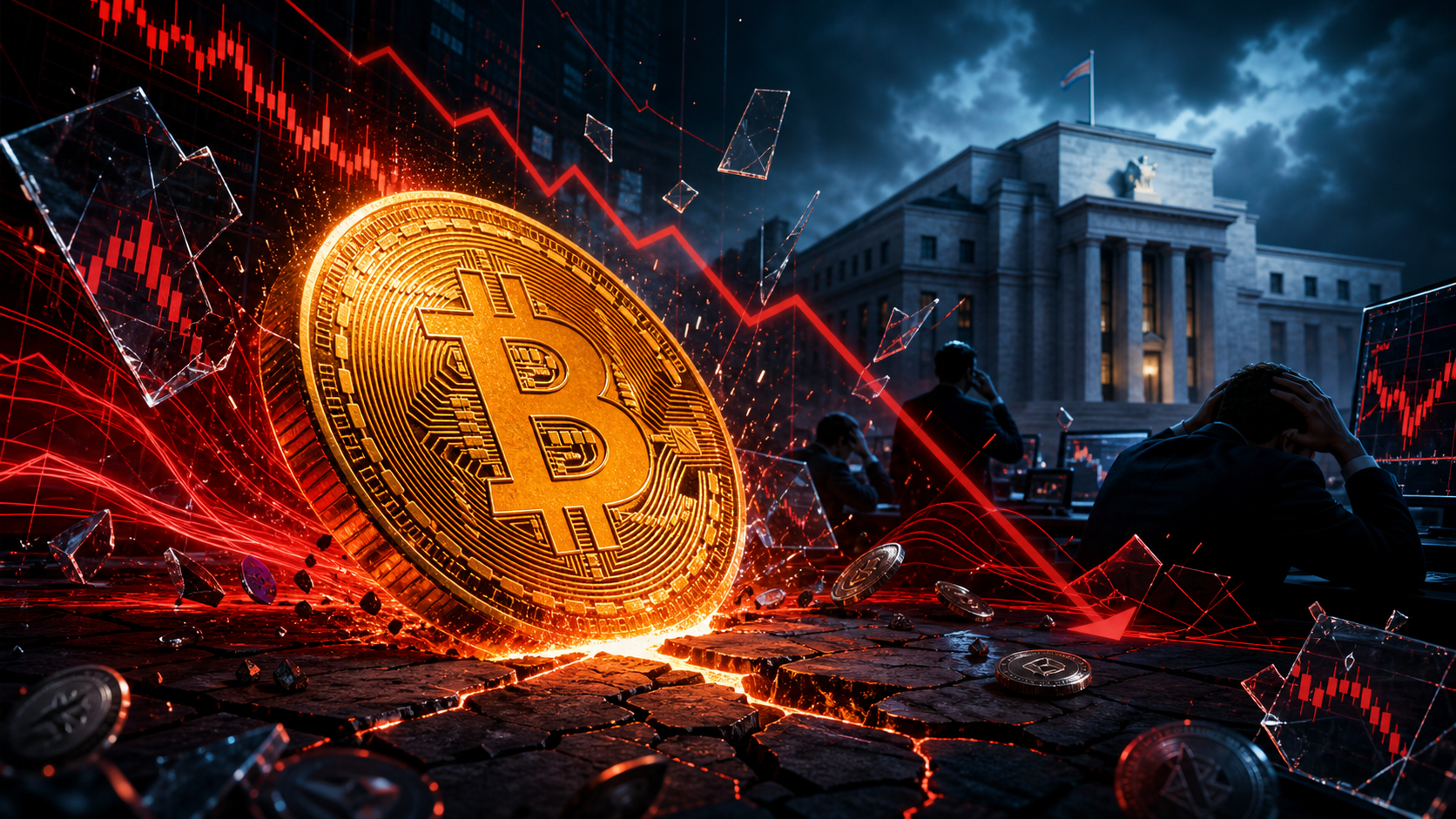 Bitcoin chute sous un support de marché avec des liquidations crypto avant la décision de la Fed