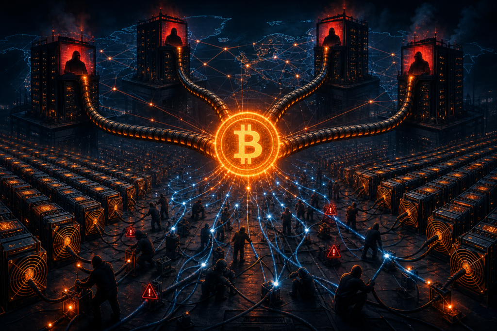 Bitcoin : quatre pools contrôlent désormais plus de 70 % du hashrate